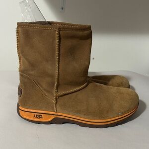 UGG Brown Ankle Boots with Orange Trim‎